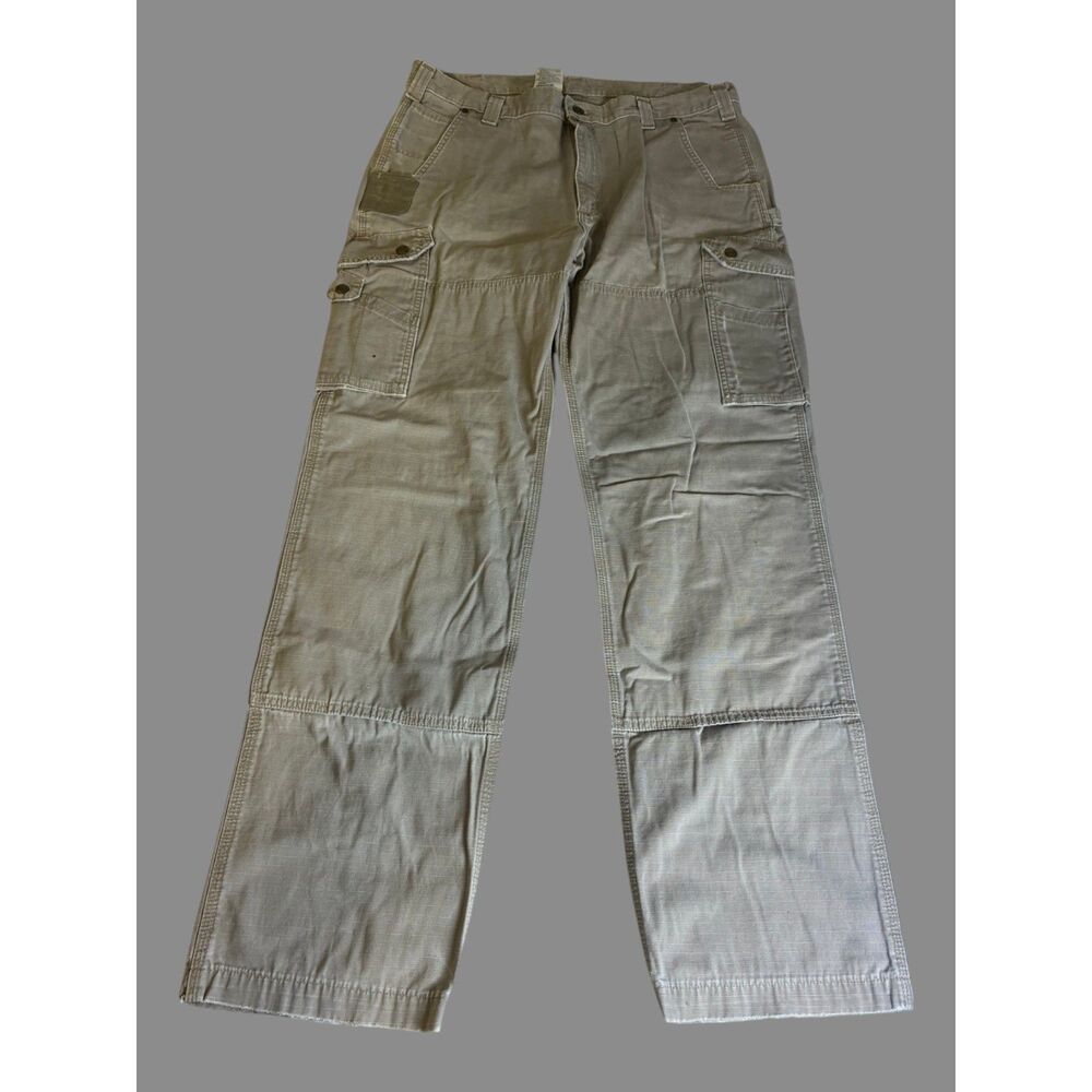 Carhartt Ripstop Cargo Pants Mens 38x36 Relaxed Fit Khaki Work Utility B342